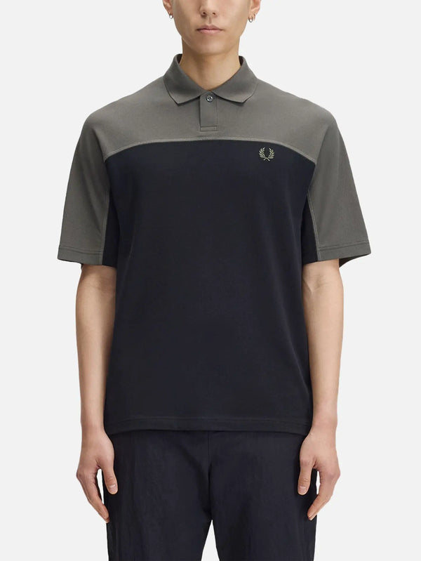 FRED PERRY Colour Block Polo Shirt - Black – siyah, önden görünüm