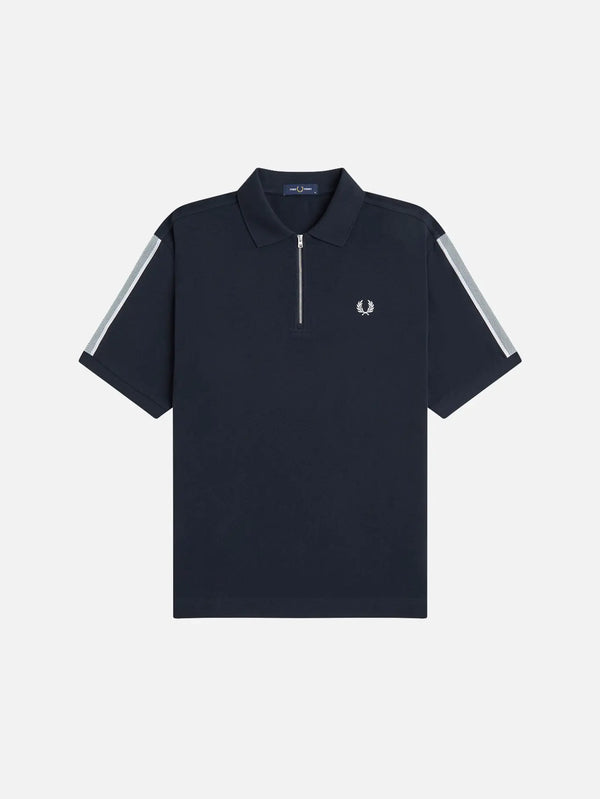 Fred Perry Tennis Net Tape Polo Shirt - Navy – Navy, ön görünüm