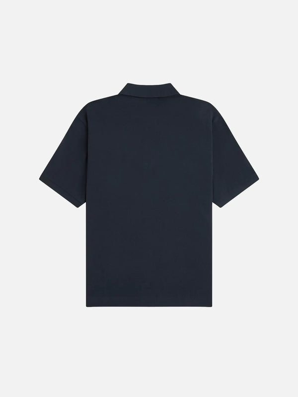 FRED PERRY Tennis Net Tape Polo Shirt - Navy – Navy, arkadan görünüm