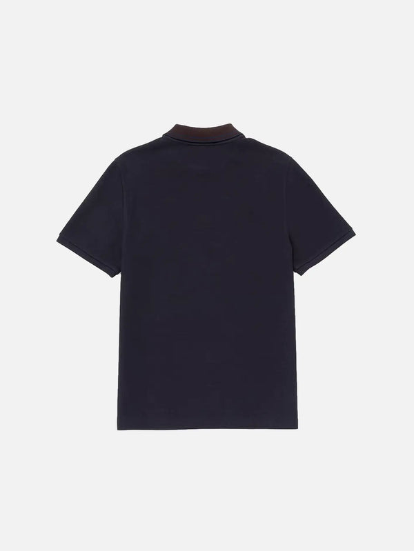 FRED PERRY Jacquard Pullover Polo Shirt – Navy, arka görünüm