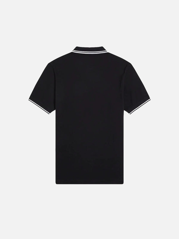 FRED PERRY Twin Tipped Fred Perry Shirt - Black/White – arkadan görünüm