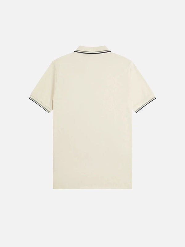 FRED PERRY Twin Tipped Fred Perry Shirt – Ecru/Seagrass, arka görünüm