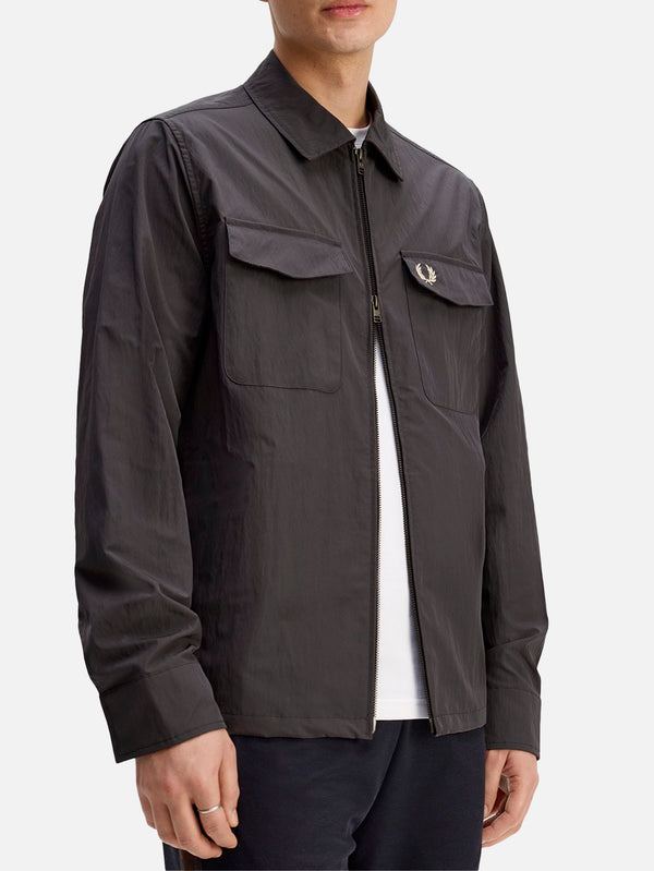 Zip Through Overshirt - Anchor Grey