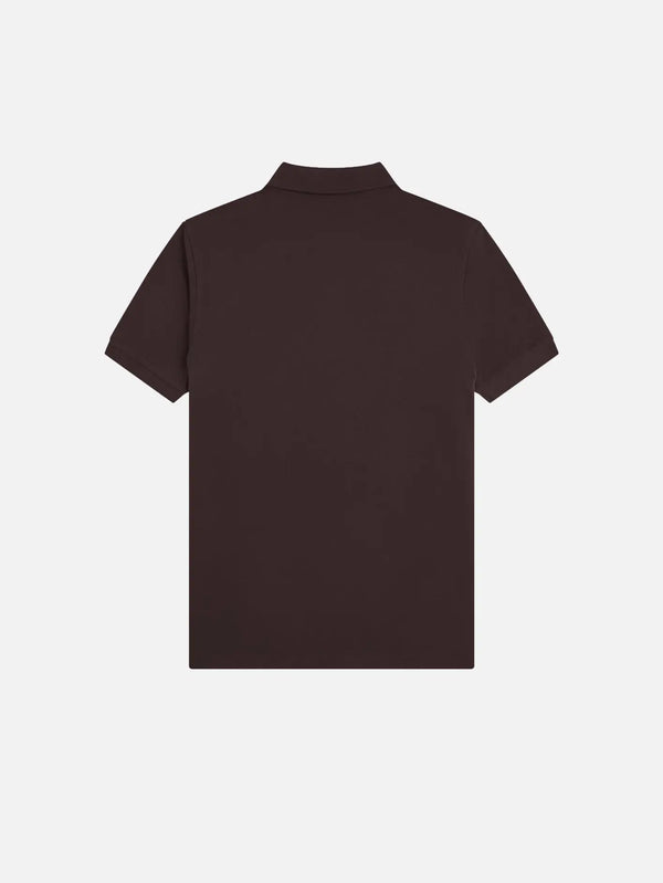 FRED PERRY The Fred Perry Shirt - Chocolate/Black – Chocolate/Black, arka görünüm