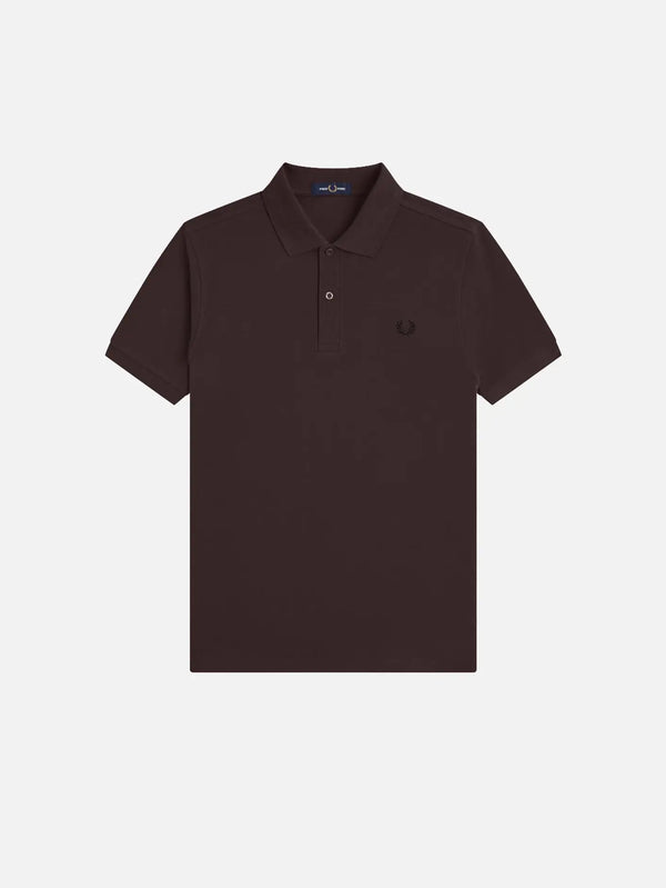 FRED PERRY The Fred Perry Shirt – Chocolate/Black, önden görünüm