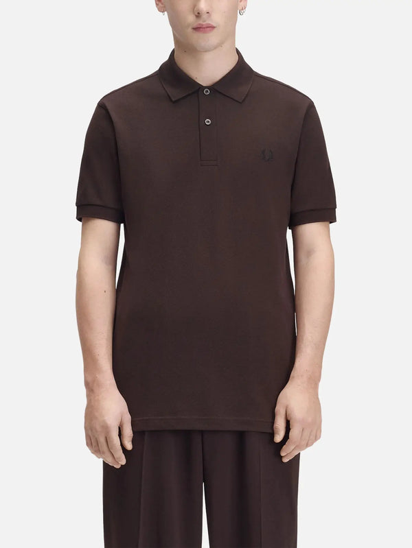 FRED PERRY The Fred Perry Shirt - Chocolate/Black – önden görünüm