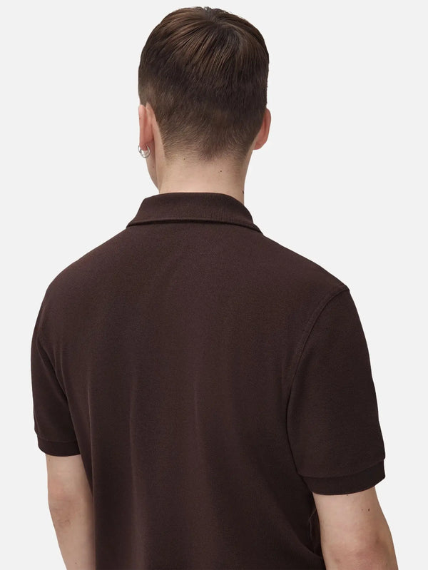 FRED PERRY The Fred Perry Shirt - Chocolate/Black, arka görünüm