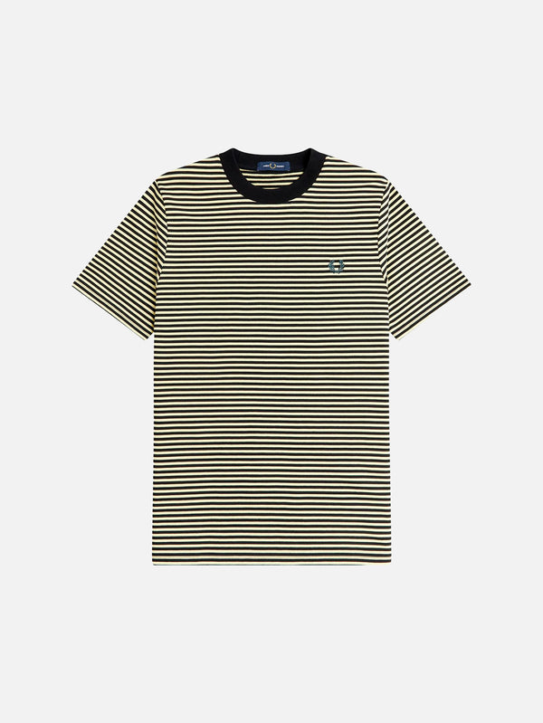 Fine Stripe Heavyweight Tshirt - Black