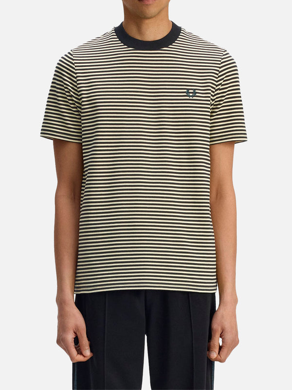Fine Stripe Heavyweight Tshirt - Black