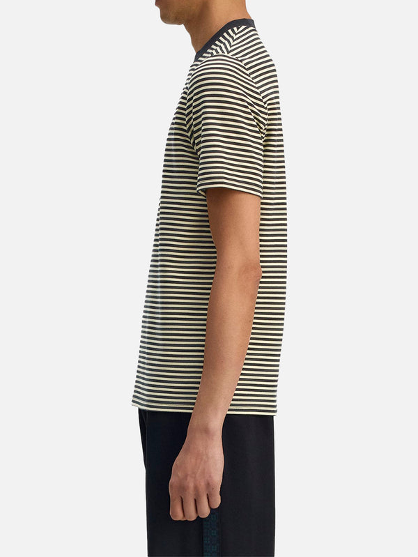 Fine Stripe Heavyweight Tshirt - Black