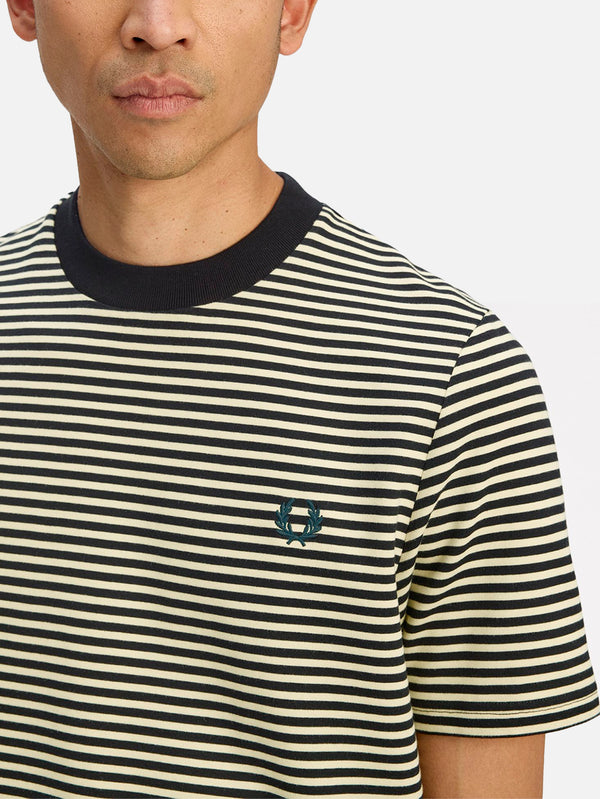 Fine Stripe Heavyweight Tshirt - Black