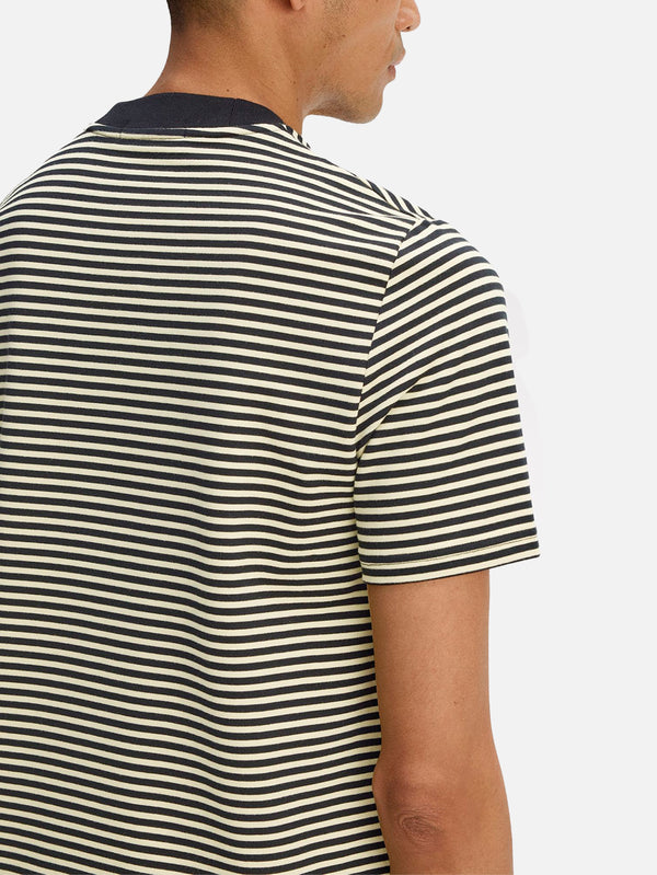 Fine Stripe Heavyweight Tshirt - Black