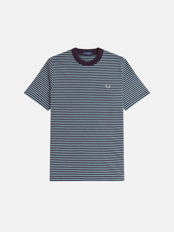 Fine Stripe Heavyweight Tshirt - Navy