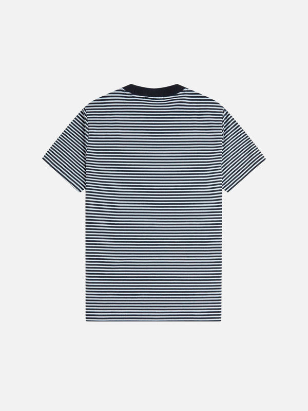 Fine Stripe Heavyweight Tshirt - Navy