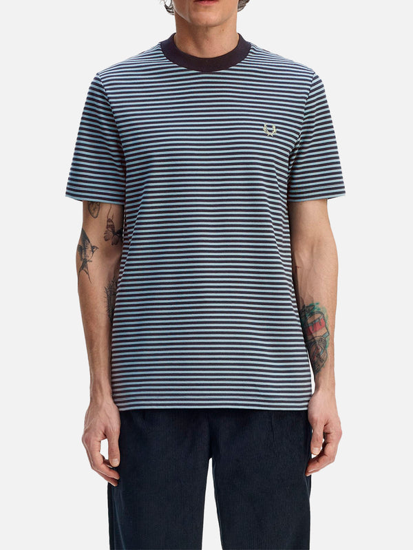 Fine Stripe Heavyweight Tshirt - Navy