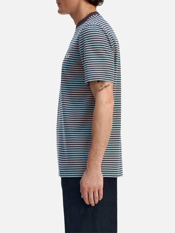 Fine Stripe Heavyweight Tshirt - Navy