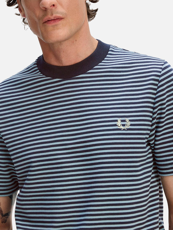 Fine Stripe Heavyweight Tshirt - Navy