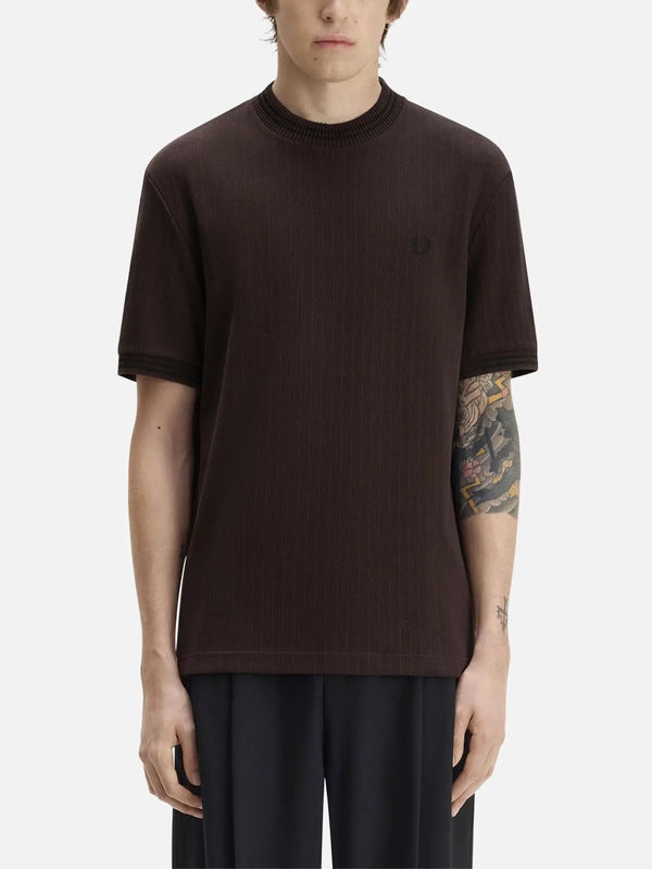 shopi go Ribbed Jersey T-Shirt – Chocolate, önden görünüm