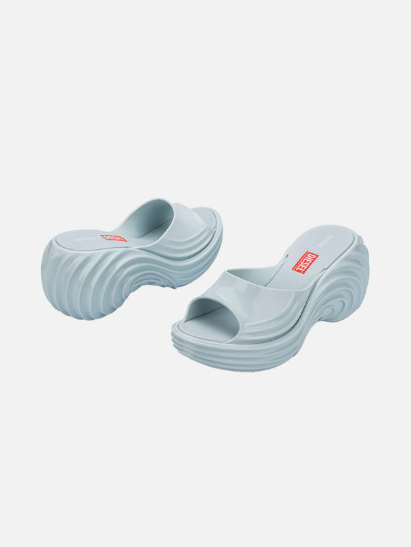 MELISSA, Quantum Platform + Diesel Ad Sandalet - Açık Mavi, SANDALET, shopi go'da!