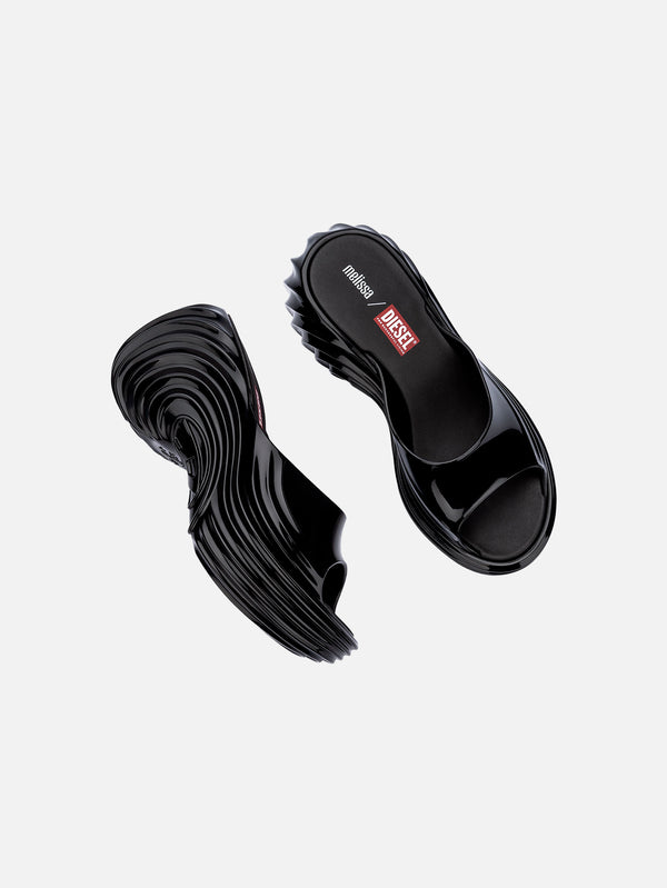 MELISSA, Quantum Platform + Diesel Ad Sandalet - Siyah, SANDALET, shopi go'da!