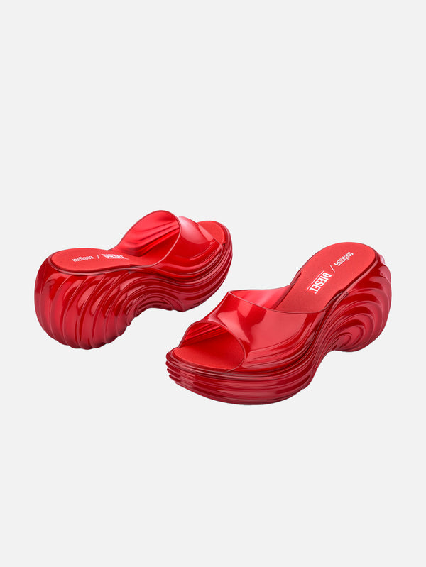 MELISSA, Quantum Platform + Diesel Ad Sandalet - Şeffaf Kırmızı, SANDALET, shopi go'da!