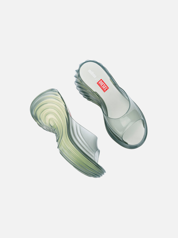 MELISSA, Quantum Platform + Diesel Ad Sandalet - Şeffaf Mavi, SANDALET, shopi go'da!
