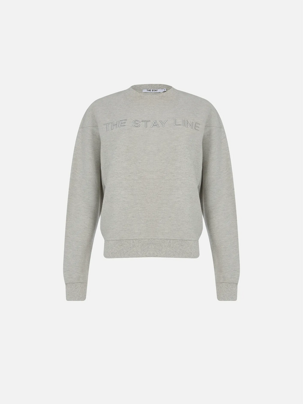 THE STAY LINE, Marina Logo Nakışlı Sweatshirt - Açık Gri Melanj, SWEATSHIRT, shopi go'da!
