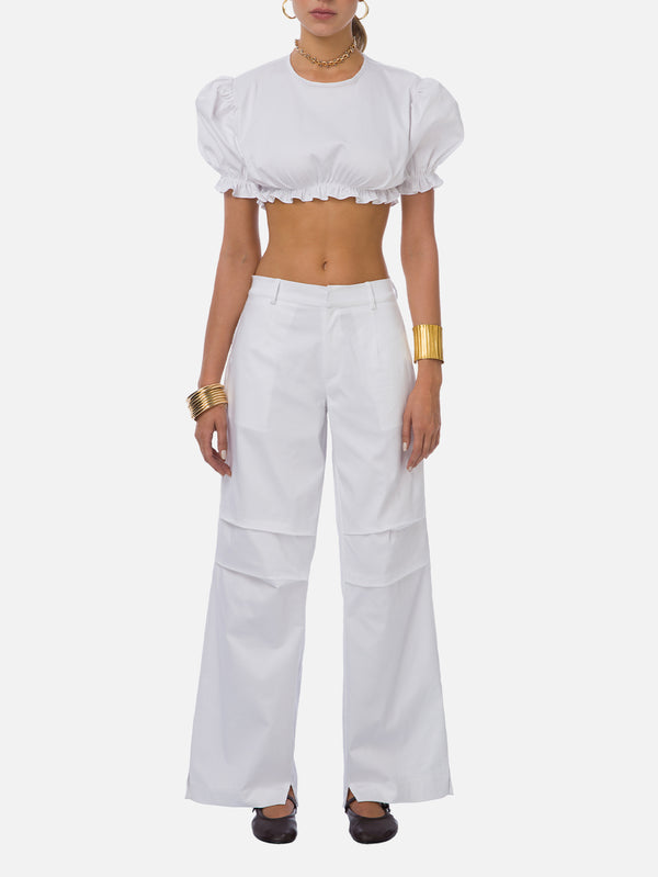 Mimi Cargo Trousers - White