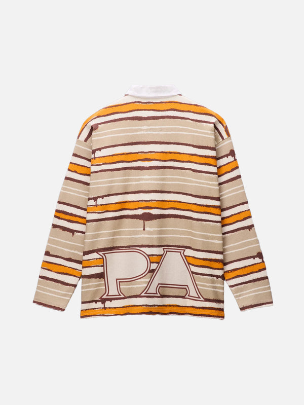 NAPAPIJRI, PDF x Napapijri Long Sleeve Polo - Spraied Stripes, T-SHIRT, shopi go'da!