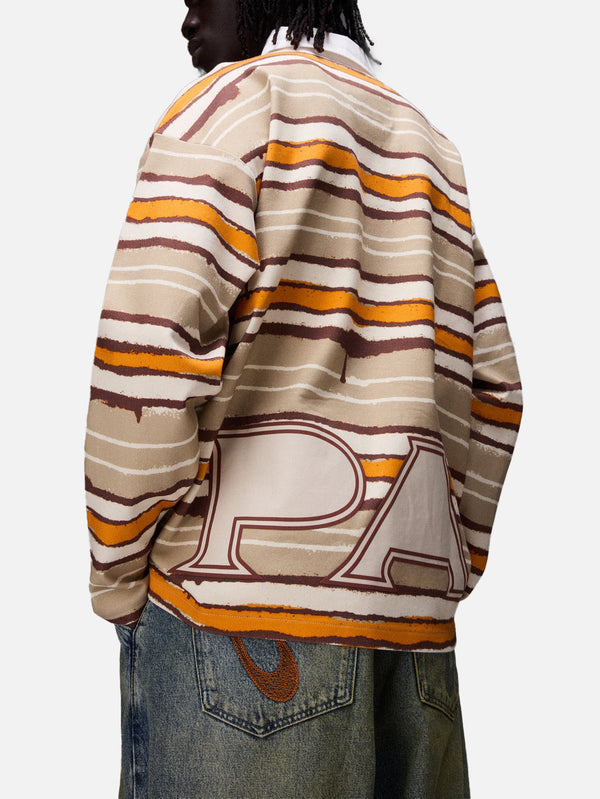 NAPAPIJRI, PDF x Napapijri Long Sleeve Polo - Spraied Stripes, T-SHIRT, shopi go'da!