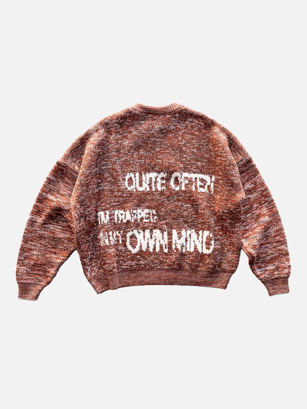 QUITEOFTEN, Orange-Brown Trauma Star Knit, KAZAK, shopi go'da!