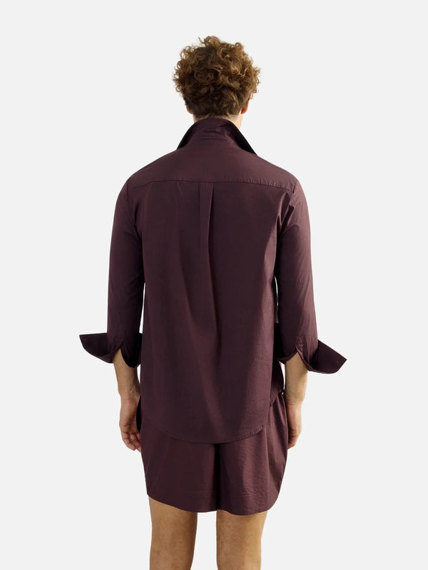 EX DE RUE Oversize Bordeaux Shirt – Bordeaux, arka görünüm