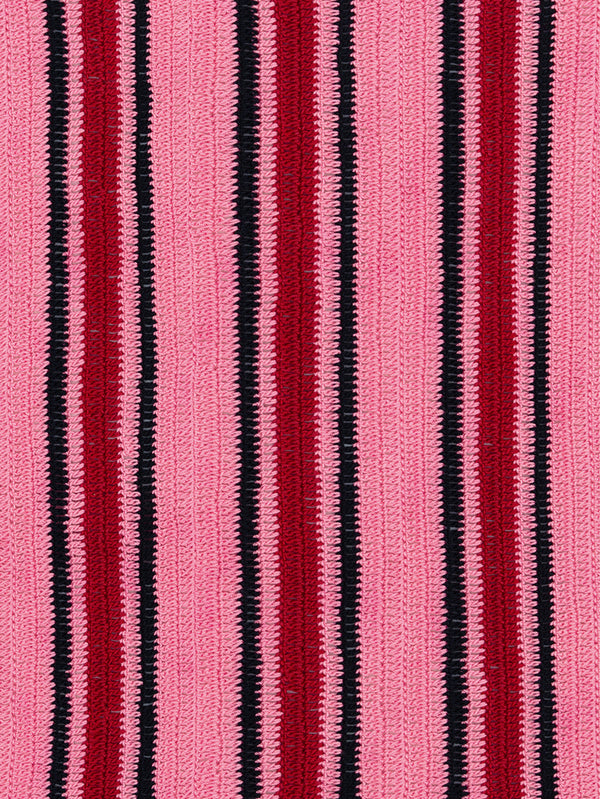 OHM HANDMADE, Stripes Dantel Örtü - Pembe Kırmızı Siyah, DANTEL ÖRTÜ, shopi go'da!