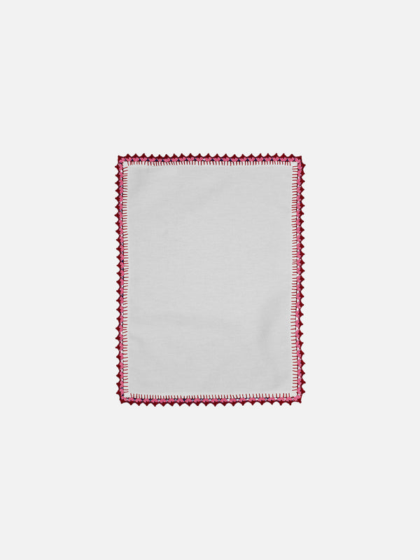 OHM HANDMADE, Amerikan Servis 4'Lü Set - Beyaz Pembe Kırmızı, AMERİKAN SERVİS, shopi go'da!