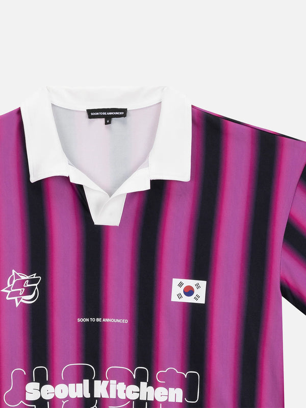 SOON TO BE ANNOUNCED, Pink Striped Uniform T-Shirt, T-SHIRT, shopi go'da!