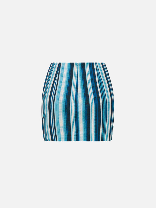 Poetic Mini Skirt - Blue Striped