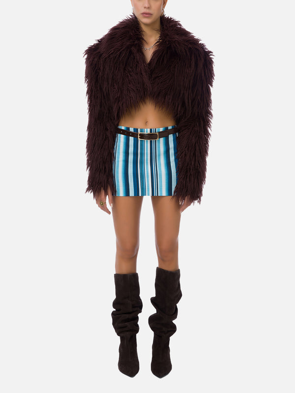 Poetic Mini Skirt - Blue Striped