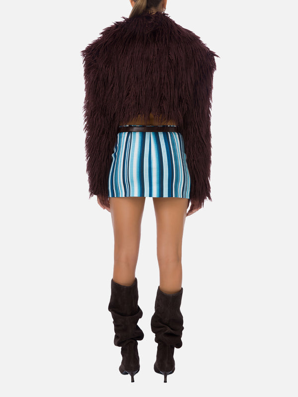 Poetic Mini Skirt - Blue Striped