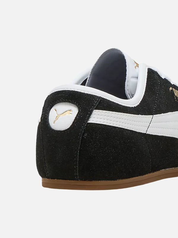 PUMA Tackle – Black/White/Gum, süet üst, arka görünüm