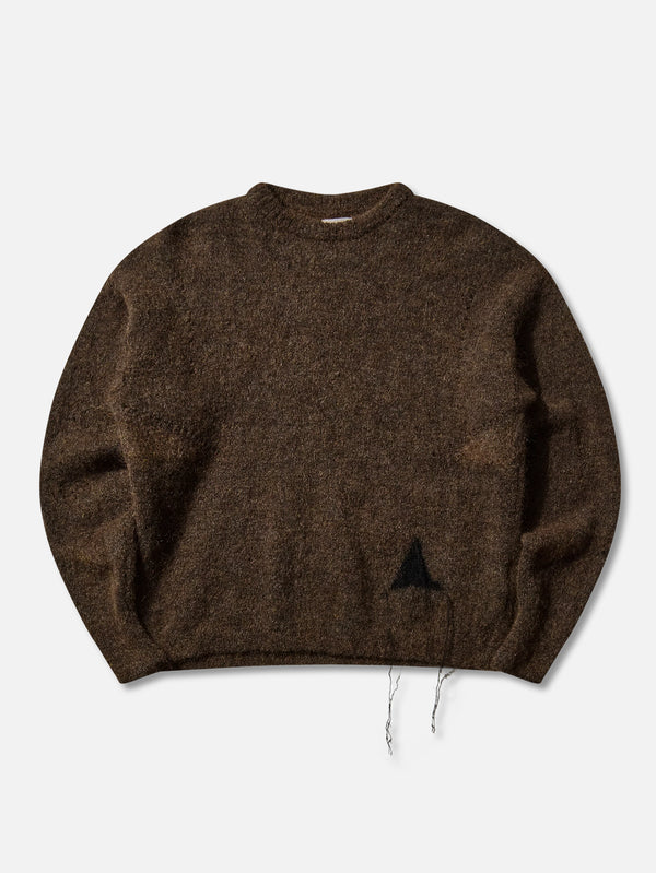 Dropstitch Mohair Knit Crewneck - Brown