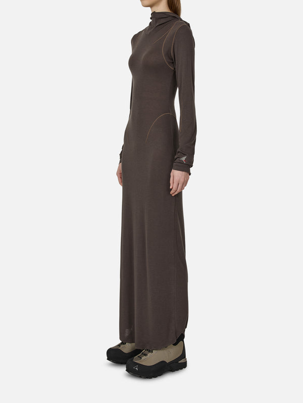 Themba Sheer Hooded Dress - Anthracite