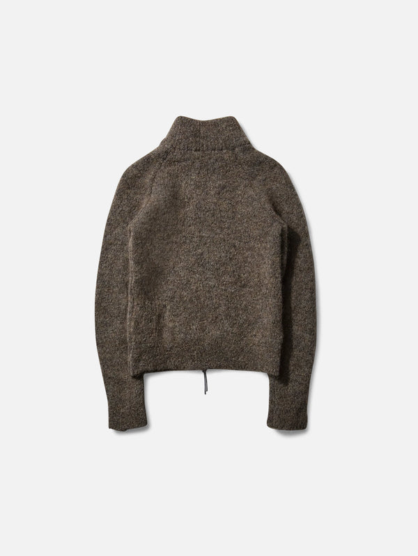 Tasna Mohair Zip Up Sweater - Dark Taupe