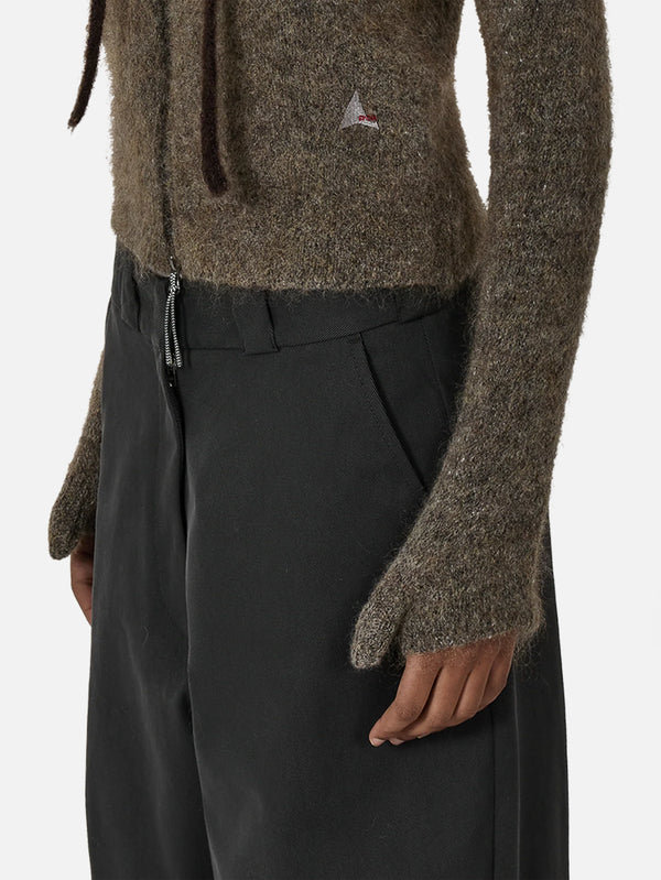 Tasna Mohair Zip Up Sweater - Dark Taupe