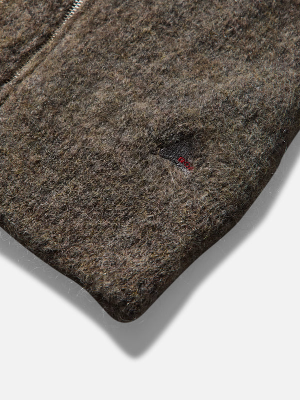 Tasna Mohair Zip Up Sweater - Dark Taupe