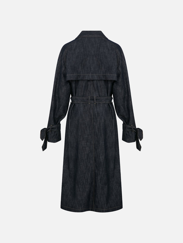 RE2MC, Biyeli Trenchcoat - Lacivert, CEKET, shopi go'da!
