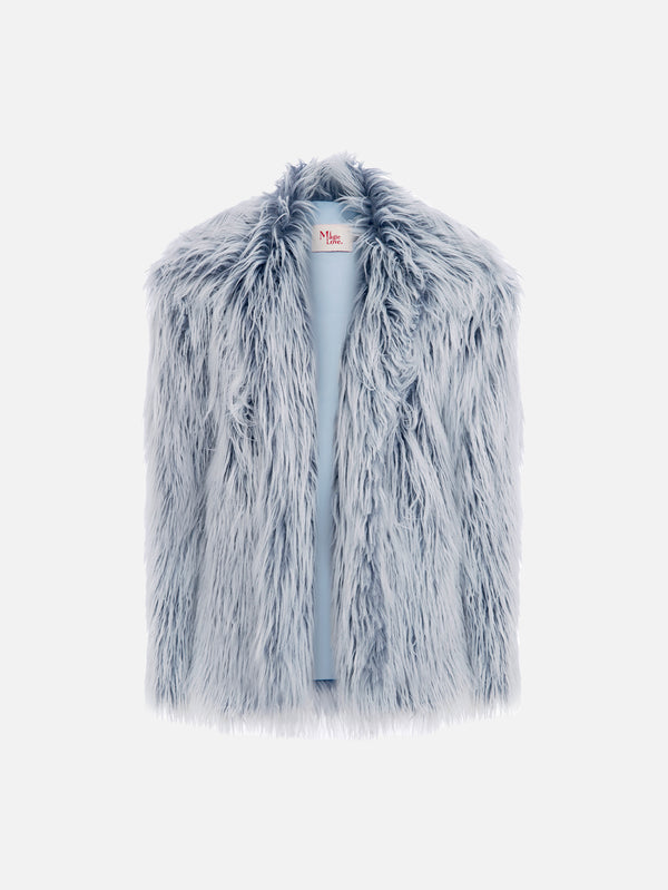 Rare Midi Fur Jacket - Ice Blue