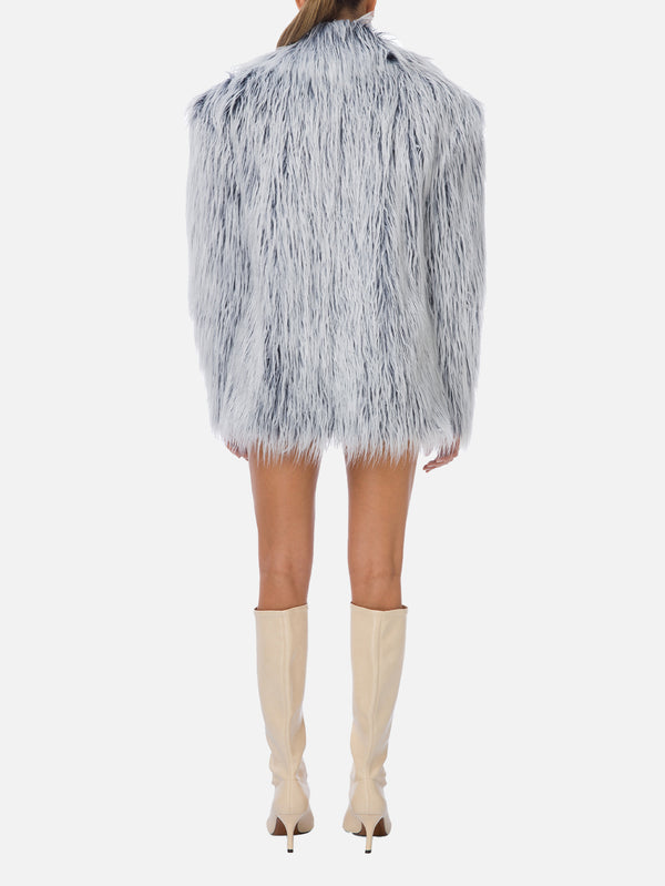 Rare Midi Fur Jacket - Ice Blue