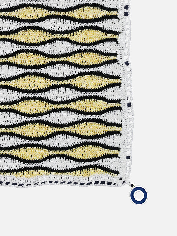 OHM HANDMADE, Waves Dantel Örtü - Sarı Krem Siyah, DANTEL ÖRTÜ, shopi go'da!