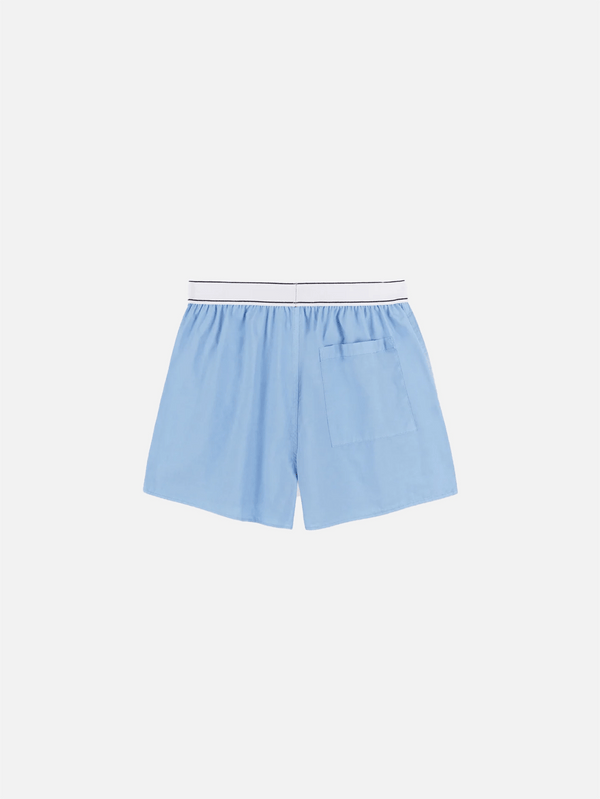 SPORTY & RICH, Serif Logo Boxer Shorts - Sky Blue, ŞORT, shopi go'da!