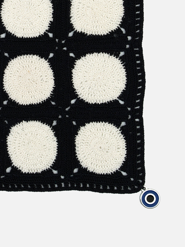 OHM HANDMADE, Dots Dantel Örtü - Siyah Krem, DANTEL ÖRTÜ, shopi go'da!